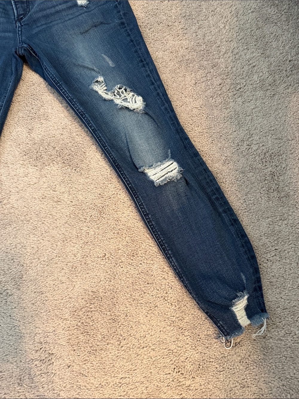 Express Medium Blue Ripped Ankle High Rise - Picture 4 of 10